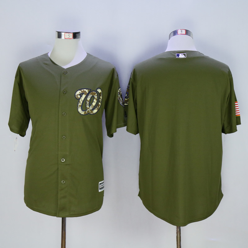 Men Washington Nationals Blank Green MLB Jerseys->washington nationals->MLB Jersey
